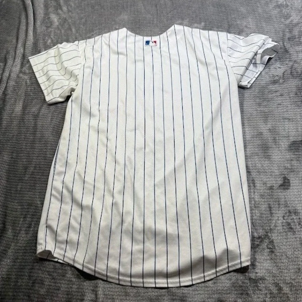 Nike Chicago Cubs MLB Baseball Jersey Youth XL 18/20 White Pinstripe Button Up
